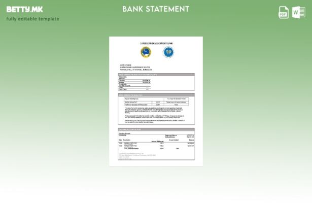 модерен стил Шаблон за збор за извод од банка за развој на Барбадос Карибите
